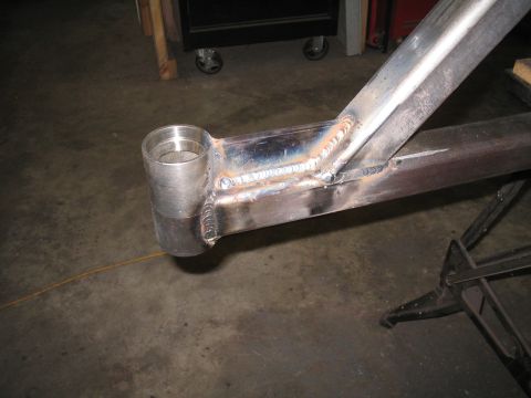 1989 Ford Bronco - Welded metal component with a cylindrical end fitting, likely part of a custom build or repair.