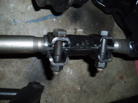 1980 Ford Bronco - where it was trimed from the sleeve. Also I trimed the long tie-rod.