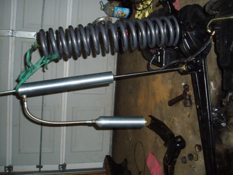 1980 Ford Bronco - mock up of the shocks, pro-comp 2.0 series with 12" travel