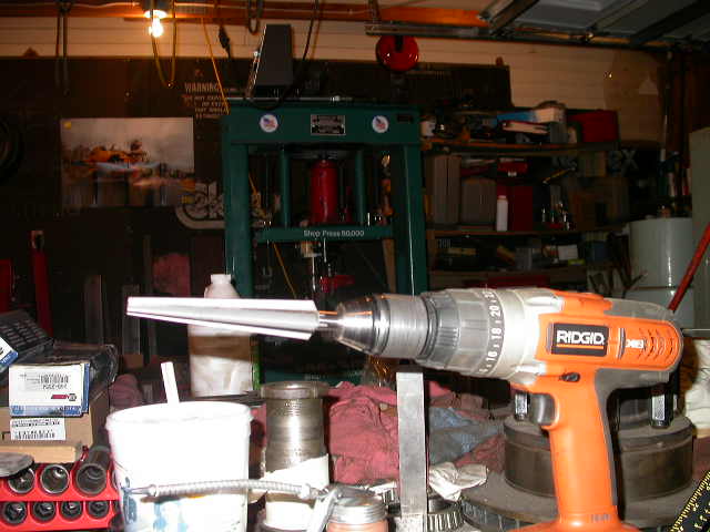 1.5 inch per foot tapered reamer, ready to ream the knuckles for knuckle under.  Remember to use a lot of oil when cutting with one of these, and remember that it has six cutting flutes, unlike a drill bit that only has two.  It cuts damn fast, so be careful not to cut too deep.