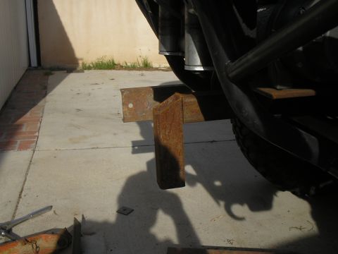 1990 Ford Bronco - Custom tow hitch receiver extension fabricated from steel, attached to a vehicle frame.