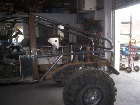 1982 Toyota 4Runner - Custom roll cage fabrication in progress on a vehicle chassis.