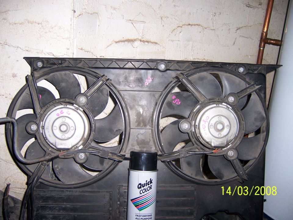 Dual electric fans with spray can