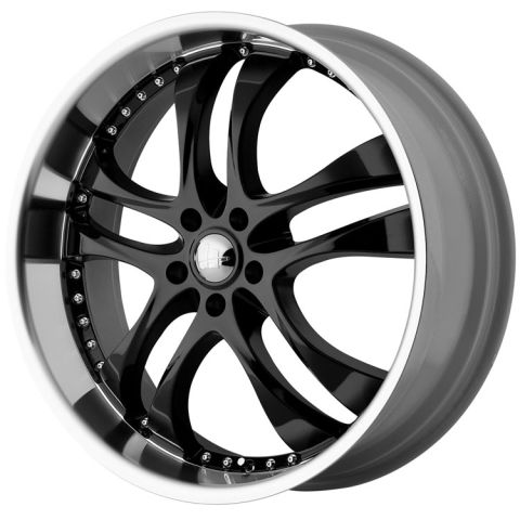 1996 Ford Probe - This is a black five-spoke aftermarket wheel with a polished lip.