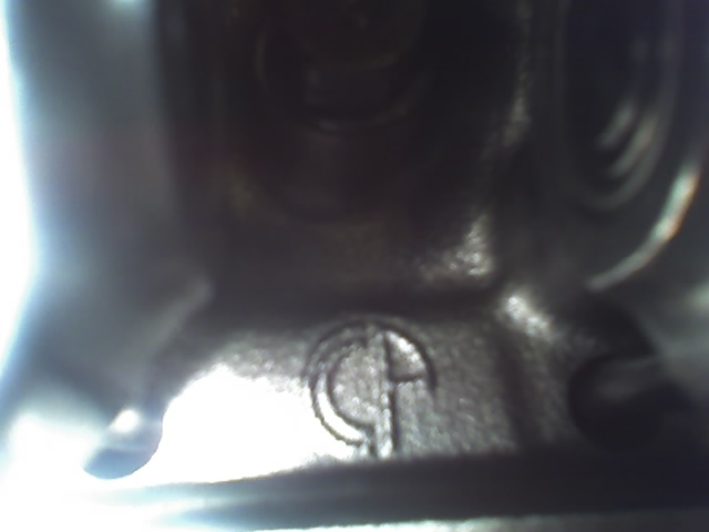 Engine part casting mark
