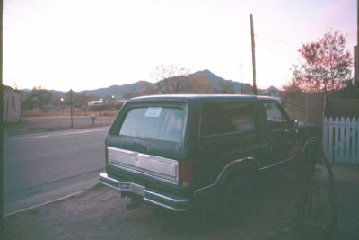 1980 Ford Bronco - parked in front of my house - view over Socorro Peak / M Mountain