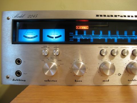 1990 Ford F-250 - Front view of a Marantz Model 2245 stereo receiver, showing controls and illuminated displays.