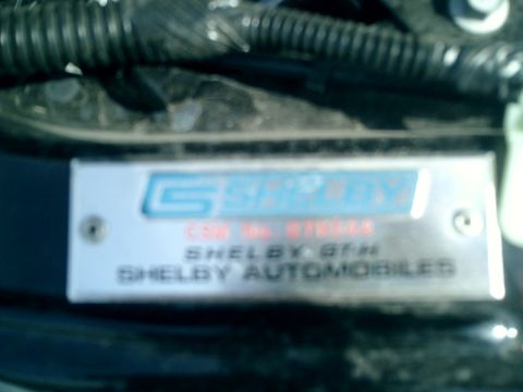 2007 Ford Mustang - Close-up of a Shelby GT-H identification plate from Shelby Automobiles.