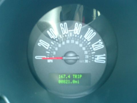 2007 Ford Mustang - The speedometer of a 2007 Ford Mustang displays 0 mph and a trip odometer reading of 167.4 miles.