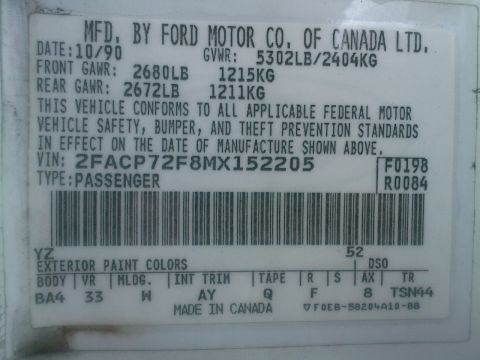 1991 Ford Crown Victoria - david dr sticker