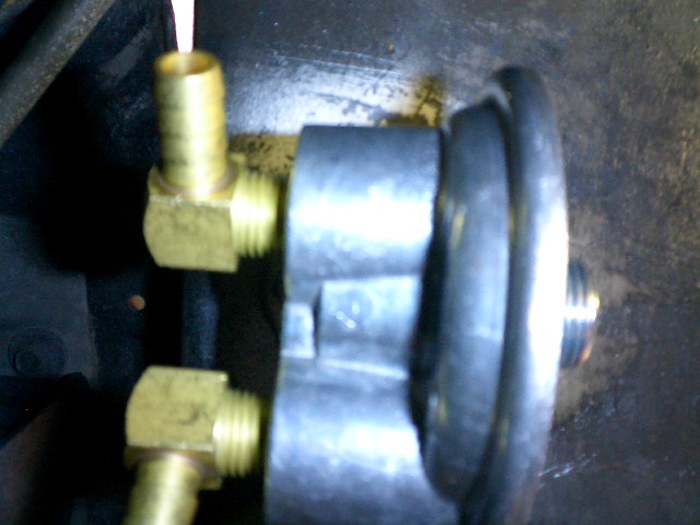 Remote Transmission Filter Install Showing Inlet and Outlet Fittings