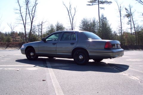 2001 Ford Crown Victoria - This 2001 Ford Crown Victoria is shown from a 3q-front angle in a parking lot.