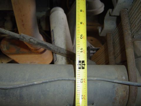 1989 Ford Bronco - From the area behind the bumpstop on the frame to the top of the rear axle 12"