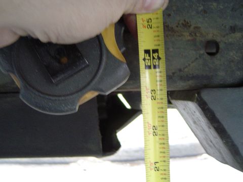 1989 Ford Bronco - Frame just in front of the skid plate 23 1/8"