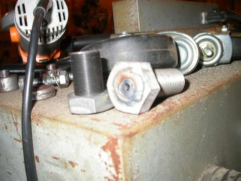 1990 Ford Bronco - Since I had already messed up a couple TRE's, I went ahead and cut off part of their threaded sections and made a couple 7/8-18 bolts, one…