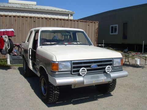 1991 Ford Bronco - This 1991 Ford Bronco is shown with its doors open, revealing the interior.