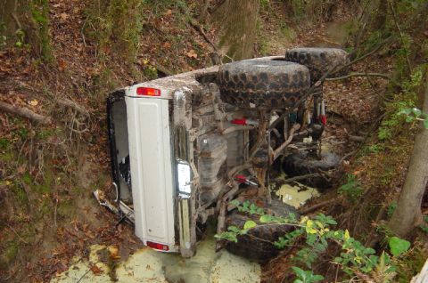 1979 Ford Bronco - This 1979 Ford Bronco appears to have met an unfortunate end after rolling into a ditch.