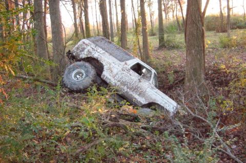 1979 Ford Bronco - This 1979 Ford Bronco appears to have met an unfortunate end after veering off the road and into a wooded area.