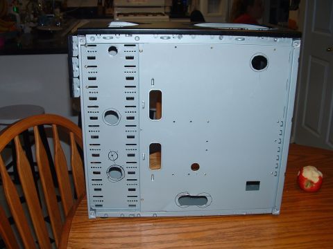 1978 Chevrolet C/K Pickup - Back shot...you case see where I drilled 3 holes on the left... Top one is for top power/reset/usb/audio/firewire connectors to come out ba…