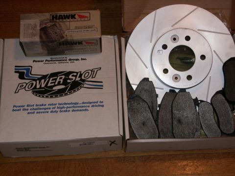 2001 Mercury Grand Marquis - Power Slot Front Rotor and Hawk Brake Pads