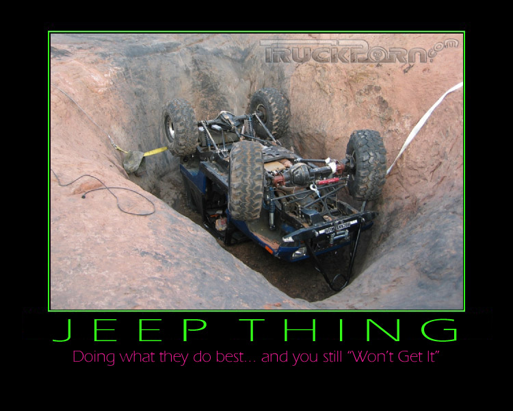 Off-road vehicle flipped on its side in a ditch