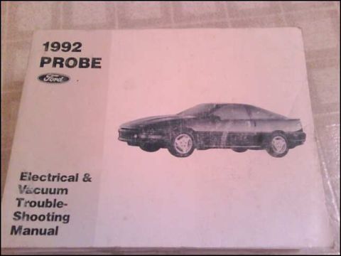 1992 Ford Probe - Cover of the 1992 Ford Probe Electrical & Vacuum Troubleshooting Manual, a side profile illustration of the vehicle.