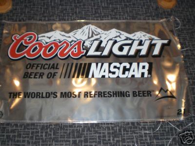 1993 Ford C-350 (Centurion Conversions) - A clear plastic banner displays "Coors Light Official Beer of NASCAR" and "The World's Most Refreshing Beer" text.