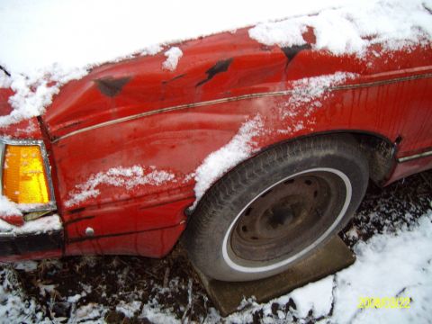 1986 Mercury Cougar - First...no I didn't do this! When I bought it the story was that the PO's son was driving it and that someone in a parking lot backed into…