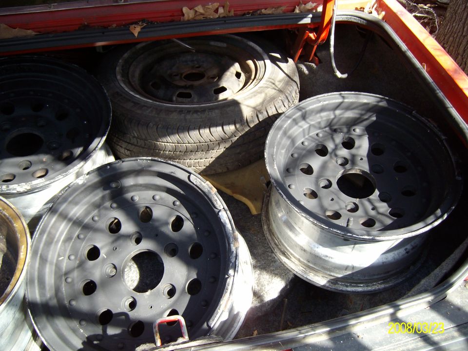Aluminum rivited style rims.