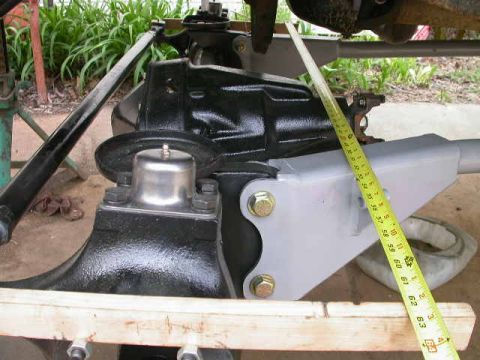 1990 Ford Bronco - Tie rod in place, doing a quick toe in alignment. I just put a couple short boards on the spindle studs and held them in place with the spi…