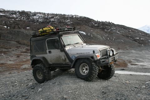 2003 Jeep TJ - 2003 Jeep TJ Rubicon parked on gravel near Knik Glacier.