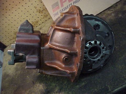 1968 Mercury Cougar - Close-up of a differential housing and gears, with a box for Fel-Pro gaskets visible in the background.
