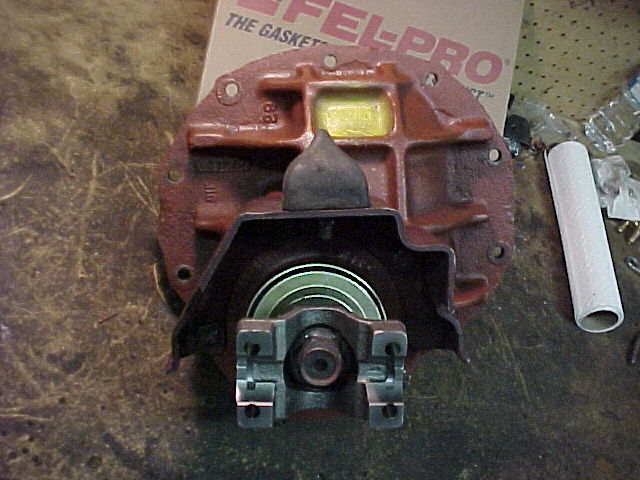 Differential carrier housing with yoke and bearing, with a Fel-Pro gasket box in the background