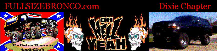 FULLSIZEBRONCO.com Dixie Chapter forum signature banner with lifted Bronco photos and club logos
