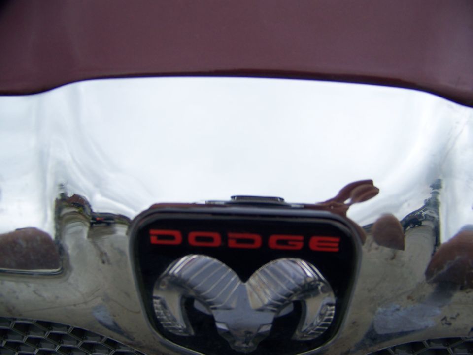 Dodge Ram emblem on chrome grille