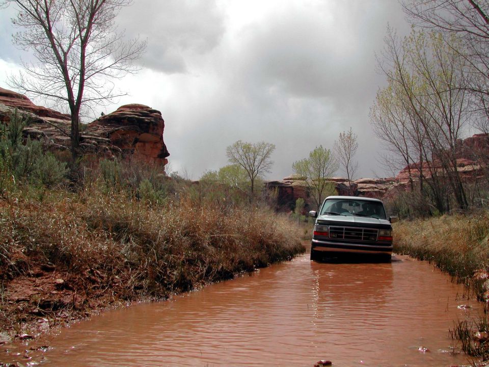Salt Creek Backcountry Trail in Canyonlands NP - a little water never hurt anyone...