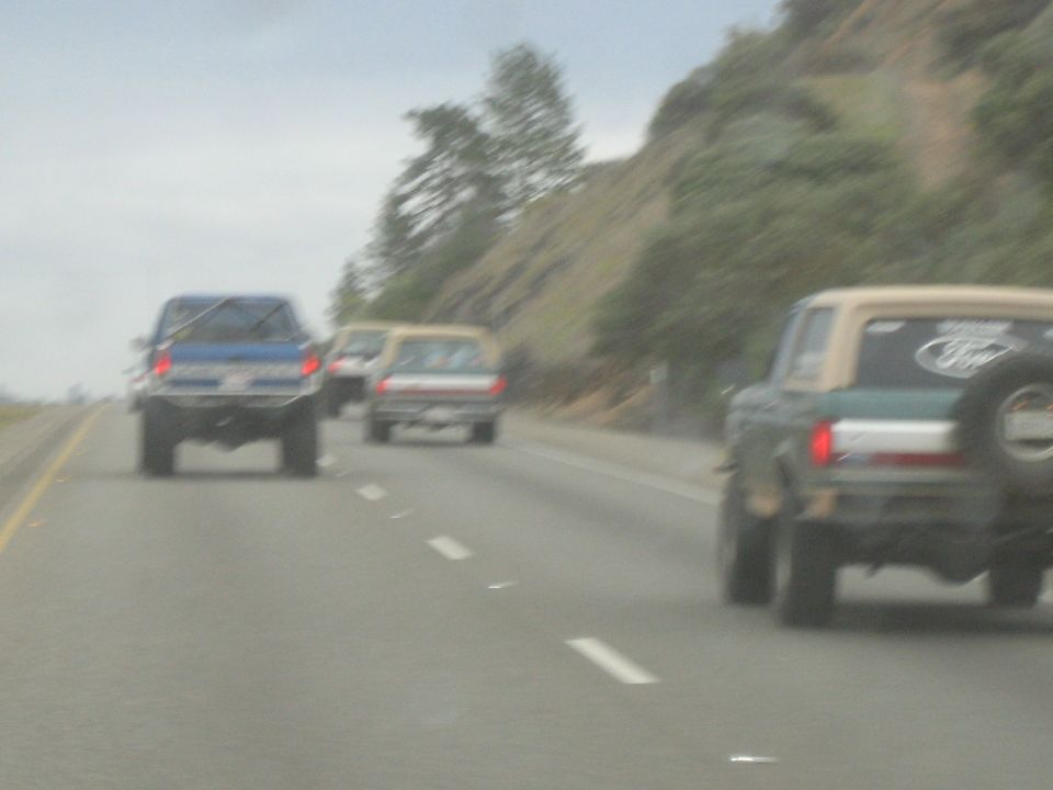 Rear view of a 1995 Ford Bronco with a spare tire mounted on the back