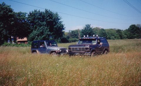 1994 Ford Bronco - Me and friend Joe at the power lines out east