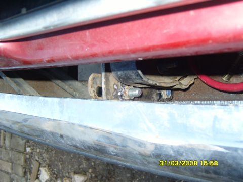 1989 Ford Bronco - Bracket attached to vehicle frame, possibly for winch mount installation.