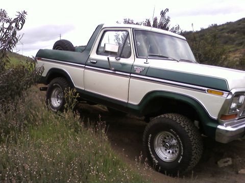 1978 Ford Bronco - This 1978 Ford Bronco is shown off-road on a dirt path.