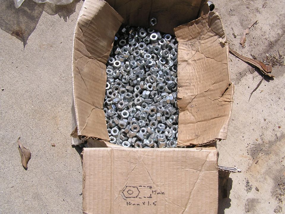 Bunch of Nuts, Metric 17mm on the outside. Thread is 10mm x 1.5