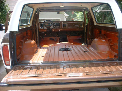 1978 Ford Bronco - Interior removed. Cargo view