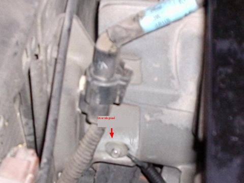 2003 Ford Crown Victoria - Driver side ground to header panel driver side bracket.