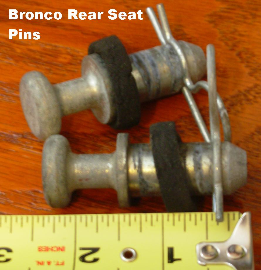 Bronco Seat Pins are 5/8" dia., 1" working length minus a 1/4" foam washer, & ~2.5" overall.
FOAM WASHERS NOT INCLUDED

Actual weight 0.5lbs/set