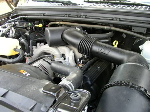 1995 Ford Bronco - Close-up of an engine bay, showing the V10 intake and alternator. Supermotors.net logo is present.