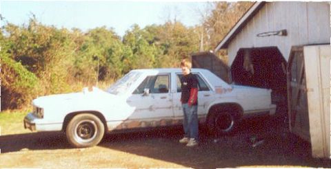 1991 Ford Crown Victoria - Driver's side last year when I started filling the holes where trim on the doors and the chrome bar for the vinyl top simulator was.