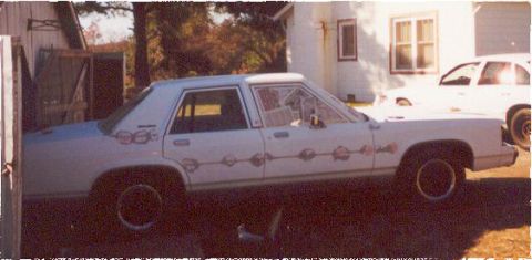 1991 Ford Crown Victoria - passenger's side last year when I started filling the holes where trim on the doors and the chrome bar for the vinyl top simulator was.