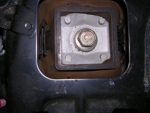 2007 Mazda 3 - Close-up view of a single engine mount bolt, showing a '10' marking on its head.