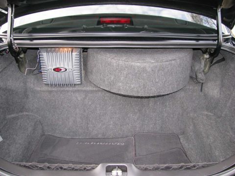 2003 Mercury Marauder - Note the custom subwoofer and amplifier. Email me if you have a Marauder/Grand Marquis/Crown Vic trunk organizer for sale.