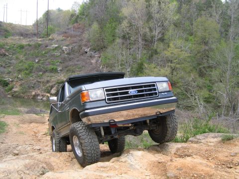 1989 Ford Bronco - This 1989 Ford Bronco navigates a rocky trail, its off-road capabilities.